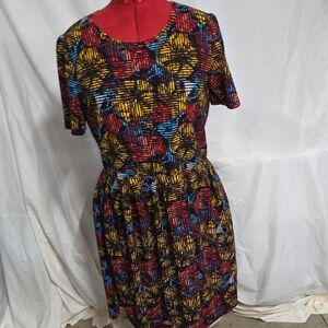 LuLaRoe Multicolor Geometric Mini Dress